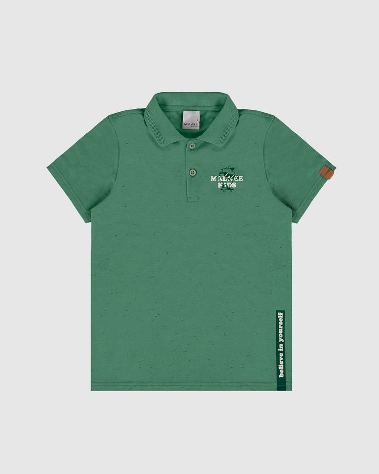 Camisa Polo Infantil Menino Com Estampa Em Malha Botonê Malwee Kids