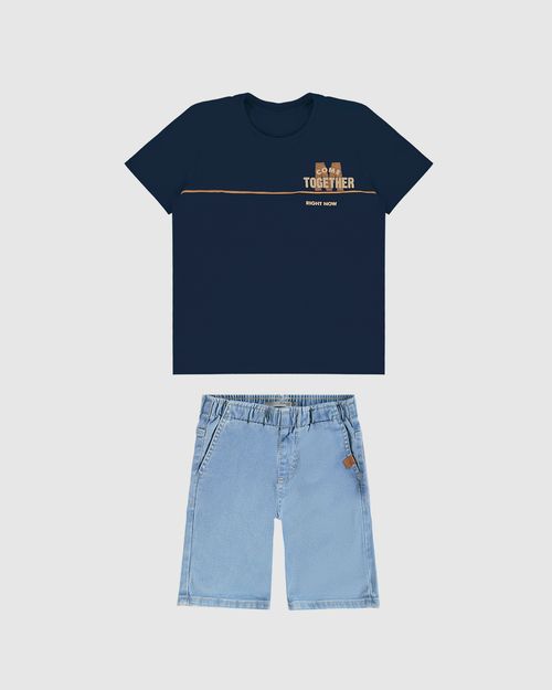 Conjunto Infantil Menino Camiseta Come Together Right Now Malwee Kids