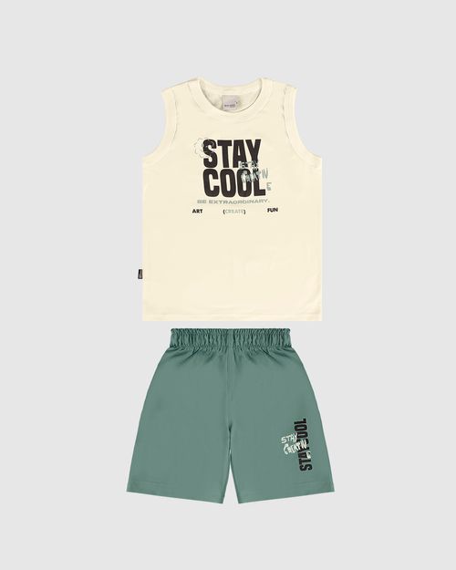 Conjunto Infantil Menino Regata Stay Cool Em Algodão Malwee Kids