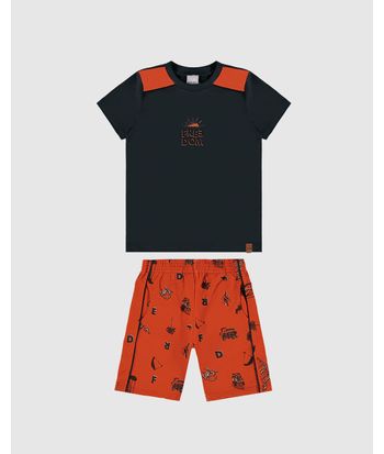 Conjunto Infantil Menino Freedom Camiseta + Bermuda Malwee Kids