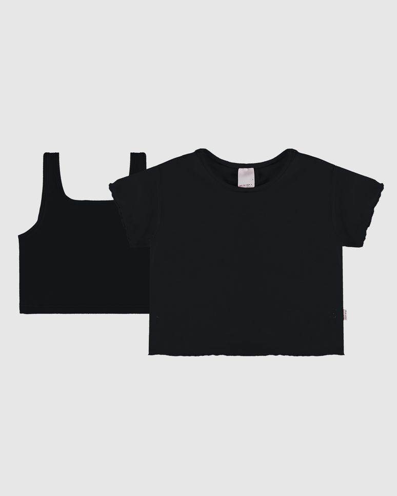 Conjunto Infantil Menina Top + Blusa Em Algodão E Tule Malwee Kids