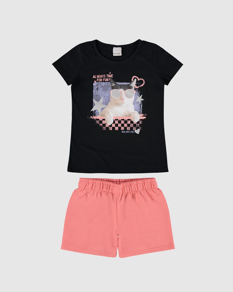 Conjunto Infantil Menina Always Time For Fun Em Algodão Malwee Kids