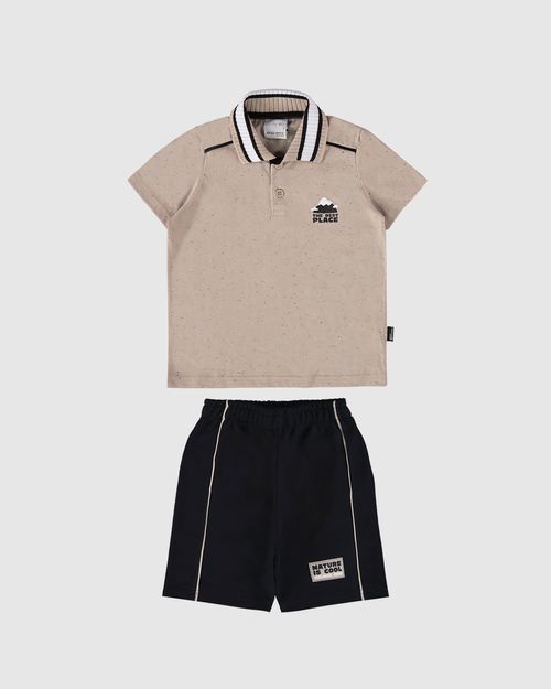 Conjunto Infantil Menino Camisa Polo Em Malha Botonê Malwee Kids