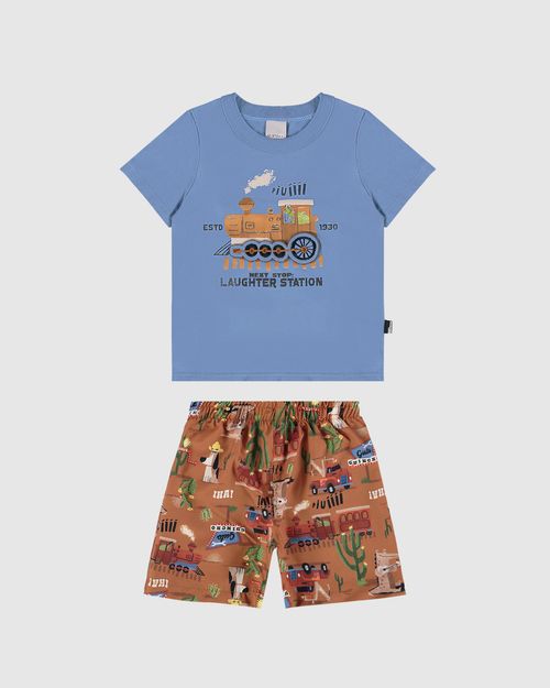 Conjunto Infantil Menino Next Stop Laughter Station Malwee Kids