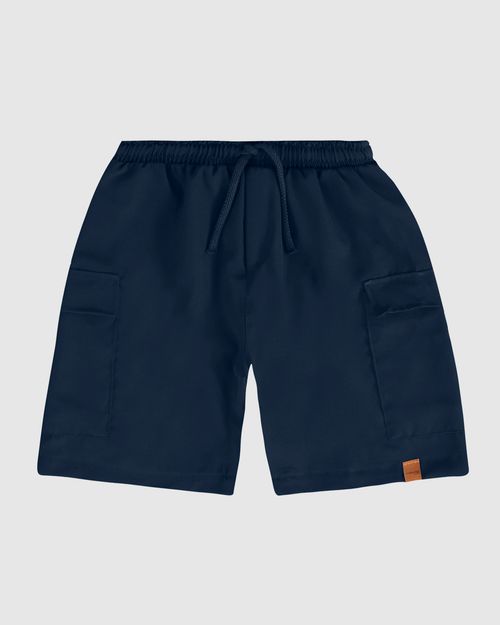 Bermuda Infantil Menino Bolsos Laterais Em Microfibra Malwee Kids