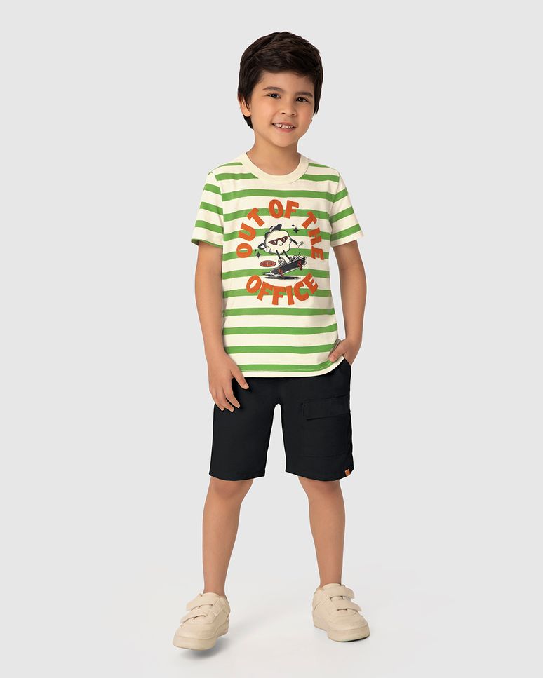 Camiseta Infantil Menino Listrada Out Of The Office Em Algodão Malwee Kids