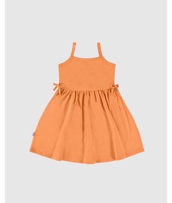 Vestido Infantil Laço Lateral Em Algodão Malwee Kids