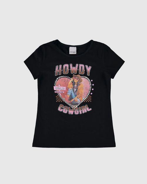 Blusa Infantil Menina Estampa Com Glitter Em Algodão Malwee Kids