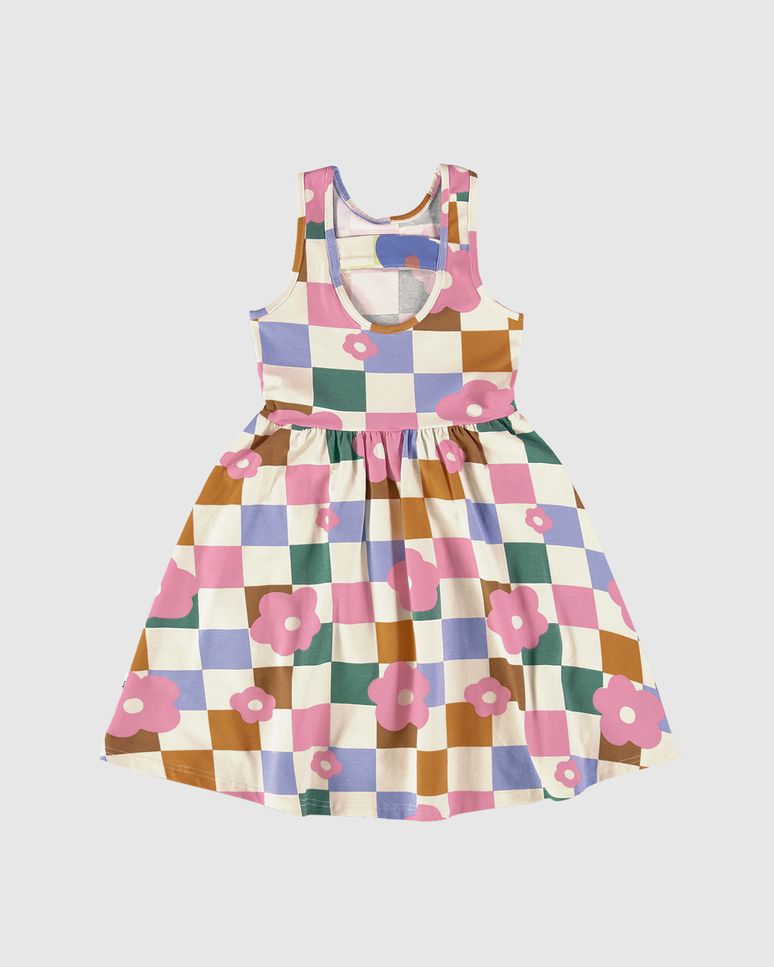 Vestido Infantil Estampa Quadriculada Em Algodão Malwee Kids