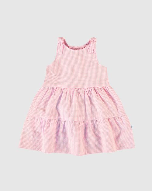 Vestido Infantil Laço Nos Ombros Em Algodão Texturizado Malwee Kids