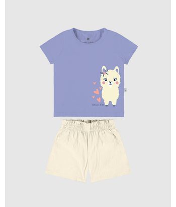 Conjunto Infantil Menina Blusa + Shorts Clochard Malwee Kids