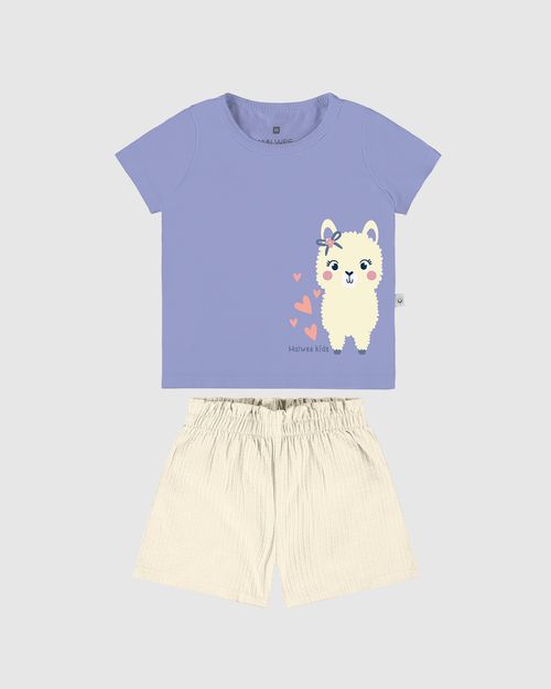 Conjunto Infantil Menina Blusa + Shorts Clochard Malwee Kids