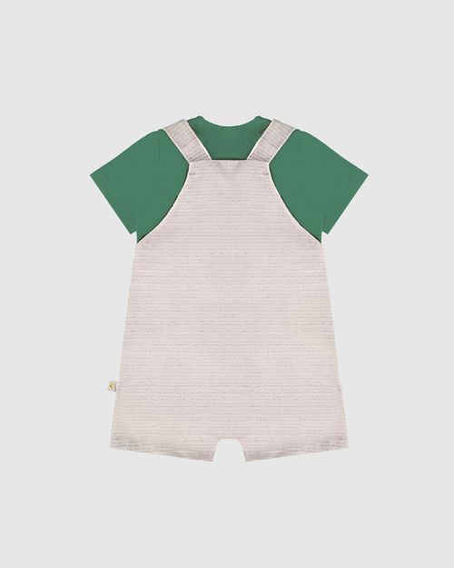 Conjunto Infantil Menino Camiseta + Macacão Mini Dino Malwee Kids