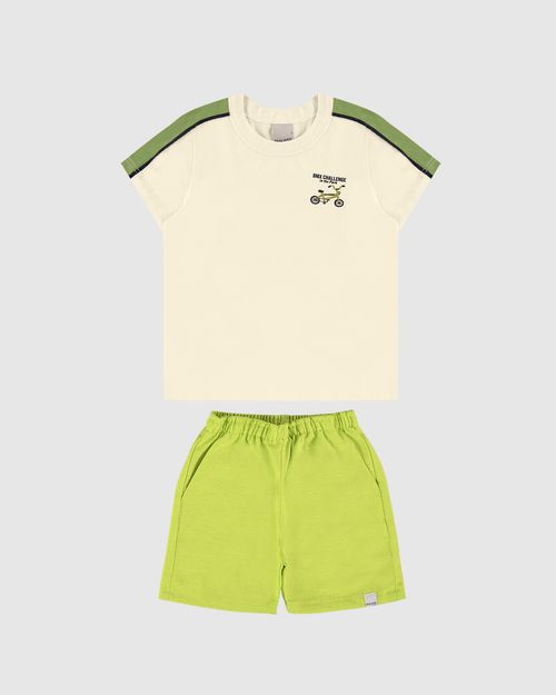 Conjunto Infantil Menino Camiseta Bmx Challenge Em Algodão Malwee Kids