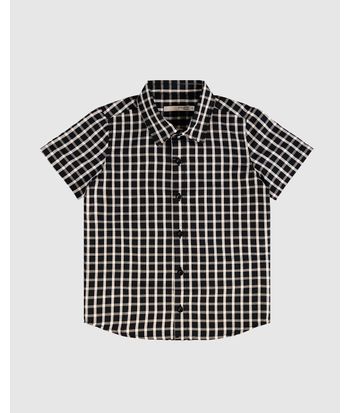 Camisa Infantil Menino Manga Curta Xadrez Em Tricoline Malwee Kids