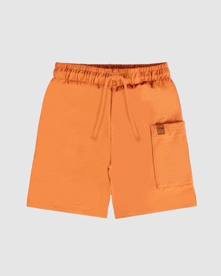 Bermuda Infantil Menino Bolso Lateral Em Malha Texturizada Malwee Kids