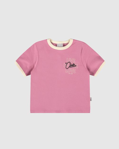 Blusa Infantil Menina Estampa Com Puff Em Ribana Malwee Kids