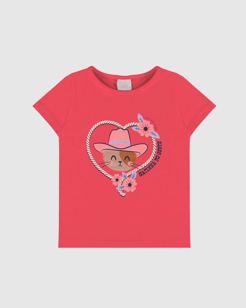 Blusa Infantil Menina Gatinha Do Oeste Em Algodão Malwee Kids