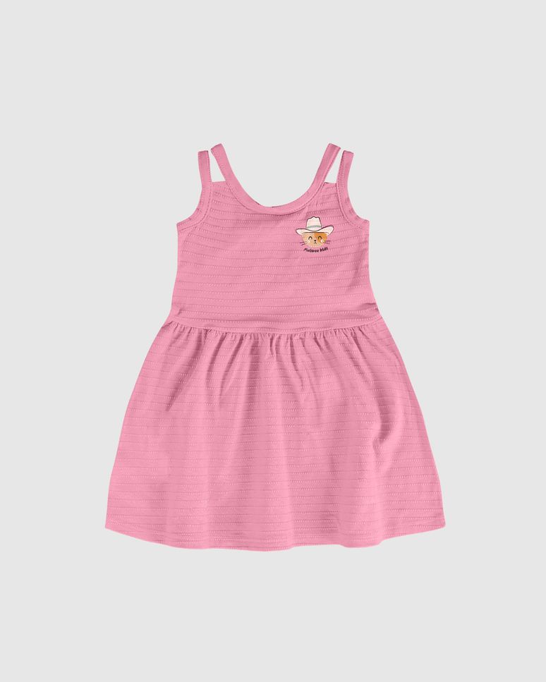 Vestido Infantil Alça Dupla Em Malha Texturizada Malwee Kids