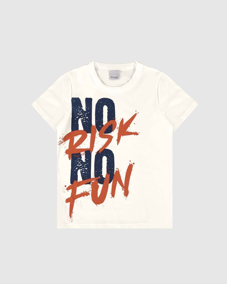 Camiseta Infantil Menino No Risk No Fun Em Algodão Malwee Kids