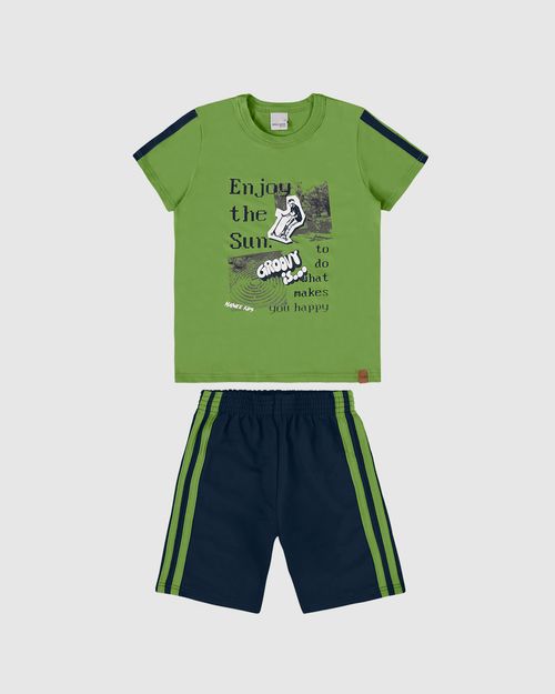 Conjunto Infantil Menino Enjoy The Sun Em Algodão Malwee Kids