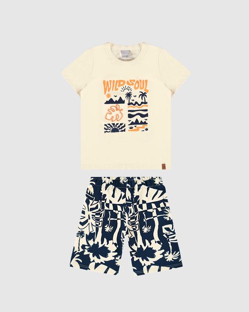 Conjunto Infantil Menino Wild Soul Em Algodão Malwee Kids