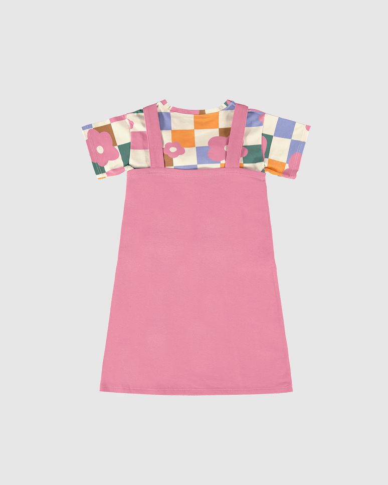 Conjunto Infantil Menina Blusa Quadriculada + Vestido Malwee Kids