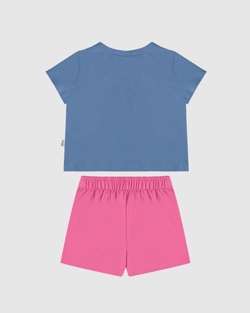 Conjunto Infantil Menina Blusa Box + Shorts Saia Malwee Kids