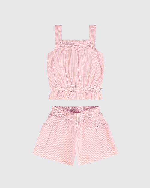 Conjunto Infantil Menina Blusa Cropped + Shorts Clochard Malwee Kids