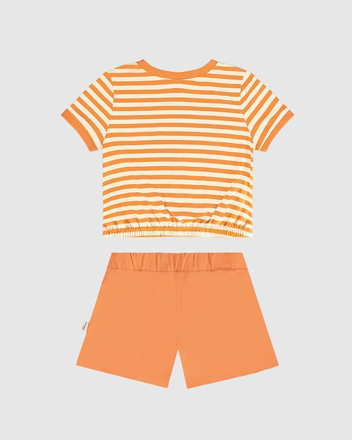 Conjunto Infantil Menina Blusa Listrada Flowers Em Algodão Malwee Kids