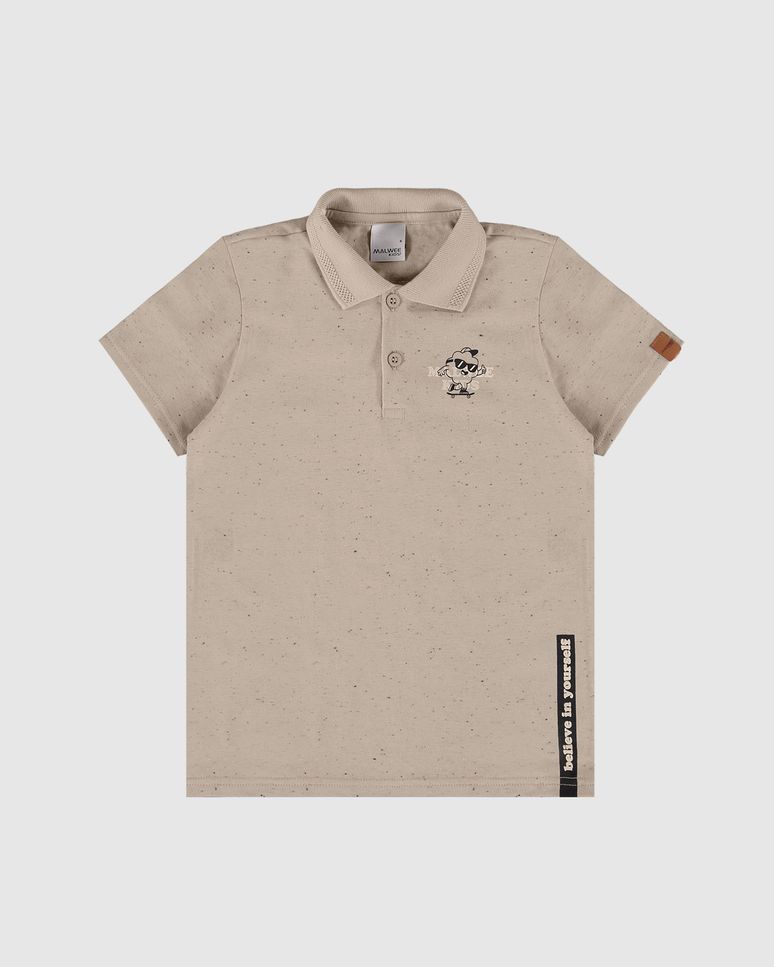 Camisa Polo Infantil Menino Com Estampa Em Malha Botonê Malwee Kids