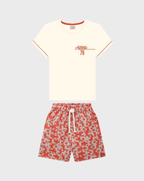 Conjunto Menino Camiseta Authentic 75 Em Algodão - Carinhoso