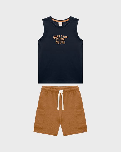 Conjunto Menino Regata Don’t Stop Dreaming Em Algodão - Carinhoso