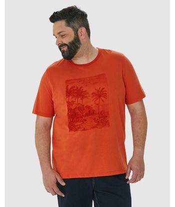 Camiseta Masculina Plus Size Brazilian Coast Em Algodão