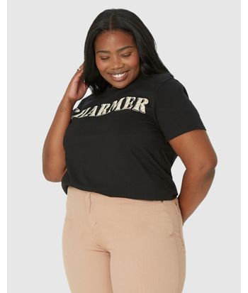 Camiseta Feminina Plus Size Charmer Em Algodão