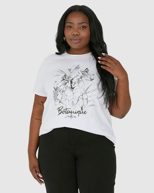 Camiseta Feminina Plus Size Botanique Em Algodão