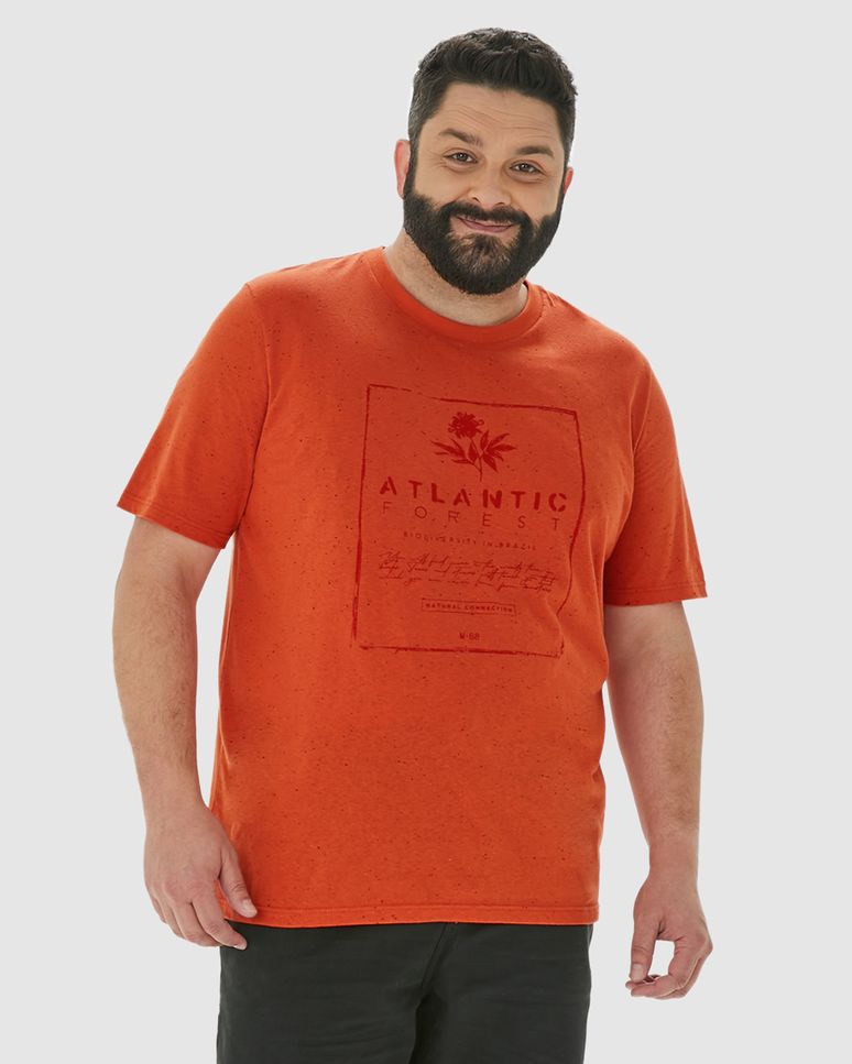 Camiseta Masculina Plus Size Atlantic Forest Em Malha Botonê
