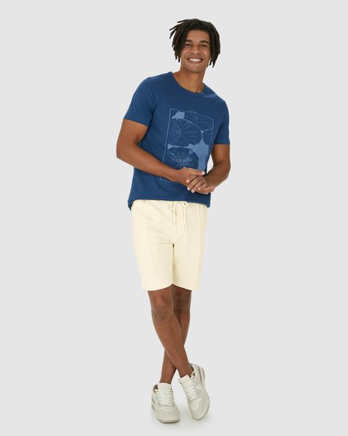 Bermuda Comfort Masculina Cadarço Frontal Em Moletom Eco