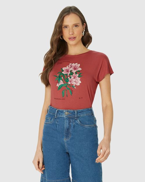 Camiseta Feminina Azaléia Em Malha Viscolinho Stretch