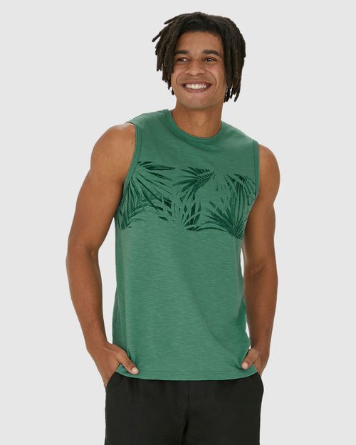 Regata Masculina Estampada Em Malha Flamê