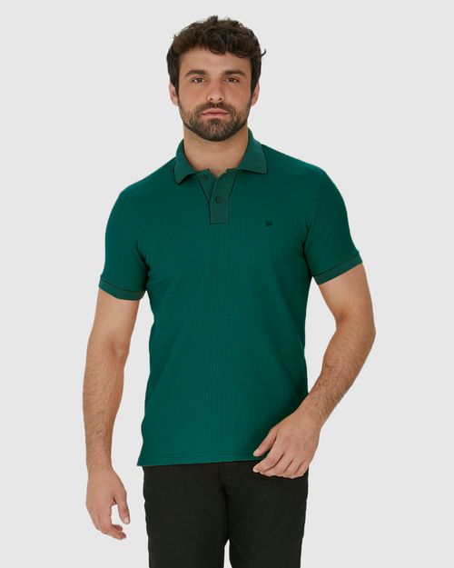 Camisa Polo Masculina Slim Em Malha Jacquard