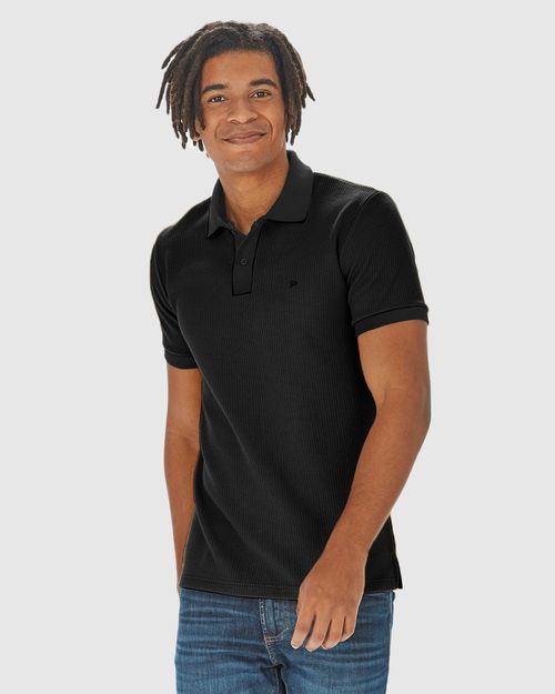 Camisa Polo Masculina Slim Em Malha Jacquard