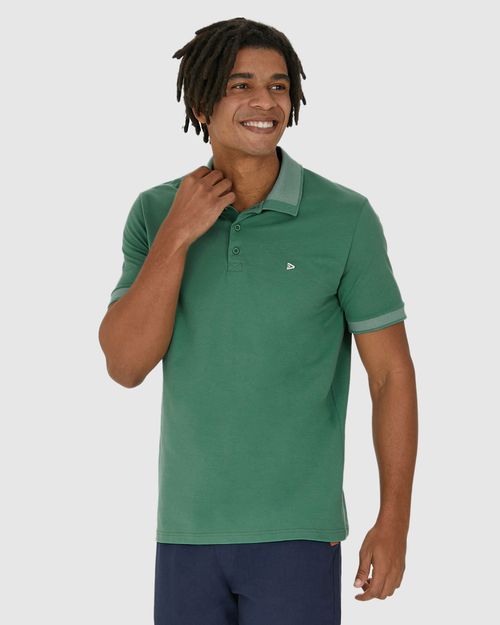 Camisa Polo Masculina Com Acabamento Retilínea Em Piquet Stretch