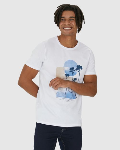 Camiseta Masculina Pillars For A New World Em Algodão