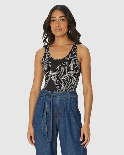 Regata Justa Feminina Estampada Em Viscose Stretch