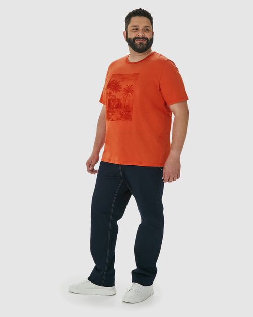 Camiseta Masculina Plus Size Brazilian Coast Em Algodão