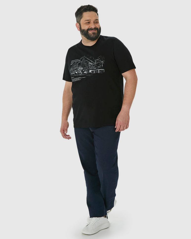 Camiseta Masculina Plus Size Industrial Architecture Em Algodão