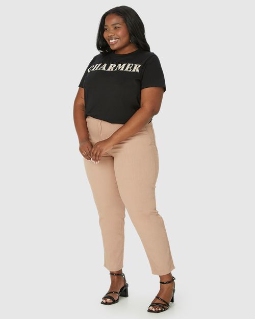 Camiseta Feminina Plus Size Charmer Em Algodão