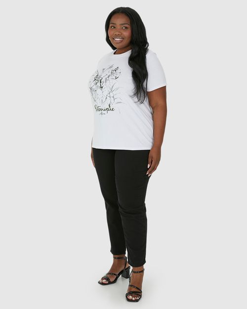 Camiseta Feminina Plus Size Botanique Em Algodão