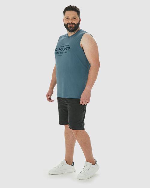 Regata Masculina Plus Size Campsite Em Algodão